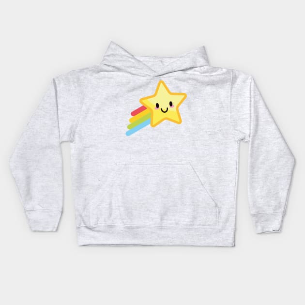 RAINBOW CUTE KAWAII ANIME WEATHER KAOMOJI EMOTICON CARTOON Kids Hoodie by Chameleon Living